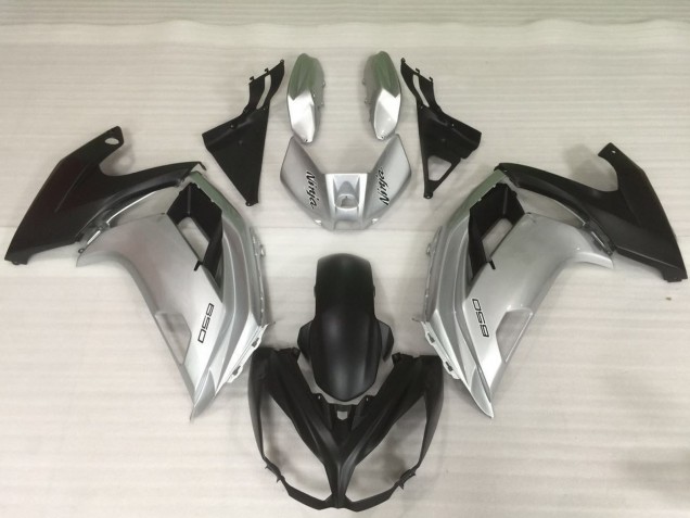 Preisgünstige Kawasaki Ninja 650R Motorrad Verkleidung 2009-2011 - Silber Matt Schwarz