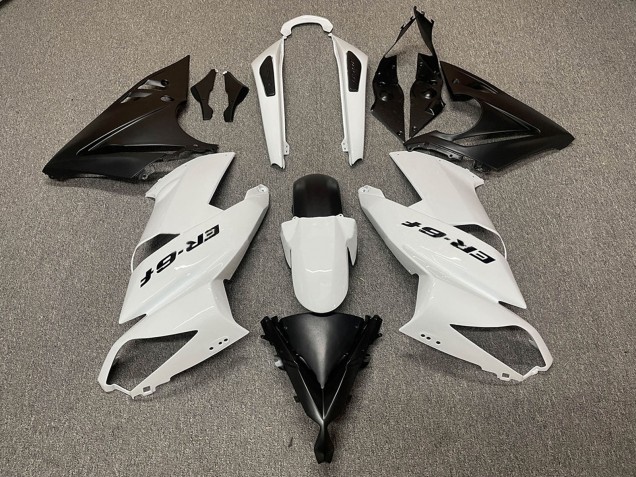 Preisgünstige Kawasaki Ninja ER6F Motorrad Verkleidung 2009-2011 - Weiss Matt Schwarz