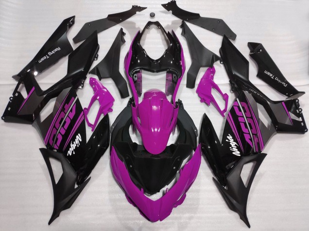 Preisgünstige Kawasaki Ninja 400 Motorrad Verkleidung 2018-2024 - Lila Glanzendes Schwarz Matt Schwarz OEM Stil