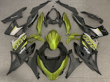 Preisgünstige Kawasaki Ninja 400 Motorrad Verkleidung 2018-2024 - Flussiges Gelb Glanzendes Schwarz Matt Schwarz OEM Stil