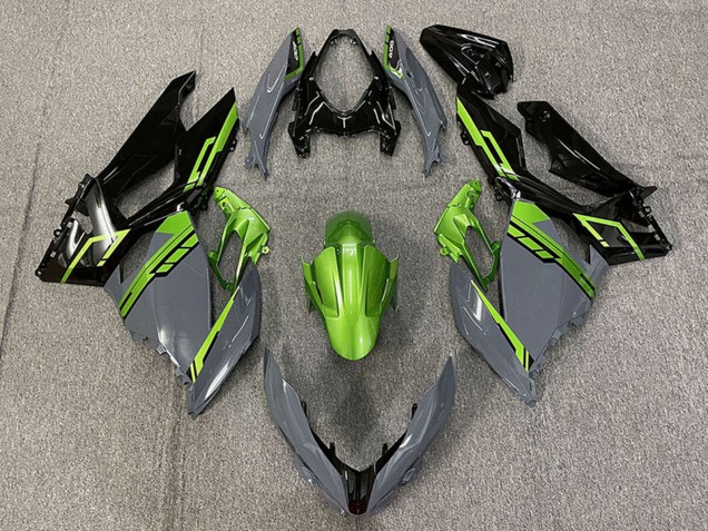Preisgünstige Kawasaki Ninja 400 Motorrad Verkleidung 2018-2024 - Grun Nardo Grau Glanzendes Schwarz