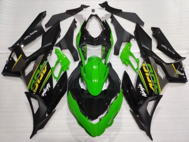 Preisgünstige Kawasaki Ninja 400 Motorrad Verkleidung 2018-2024 - Grun Glanzendes Schwarz Matt Schwarz OEM Stil