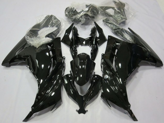 Preisgünstige Kawasaki Ninja 300 Motorrad Verkleidung 2013-2024 - Glanzendes Schwarz