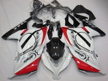 Preisgünstige Kawasaki Ninja 300 Motorrad Verkleidung 2013-2024 - Glanzendes Weiss Rot Schwarz