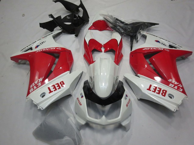 Preisgünstige Kawasaki Ninja 250 Motorrad Verkleidung 2008-2012 - Weiss Rot Beet