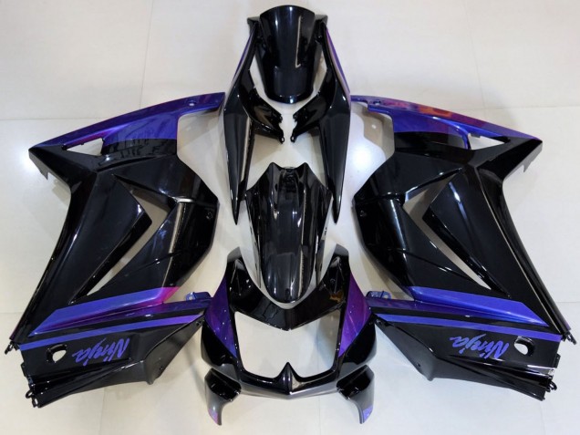 Preisgünstige Kawasaki Ninja 250 Motorrad Verkleidung 2008-2012 - Blau Glanzendes Schwarz