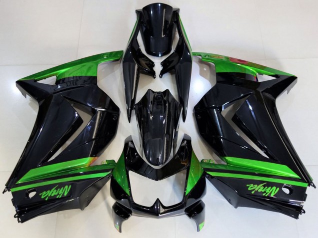Preisgünstige Kawasaki Ninja 250 Motorrad Verkleidung 2008-2012 - Grun Glanzendes Schwarz