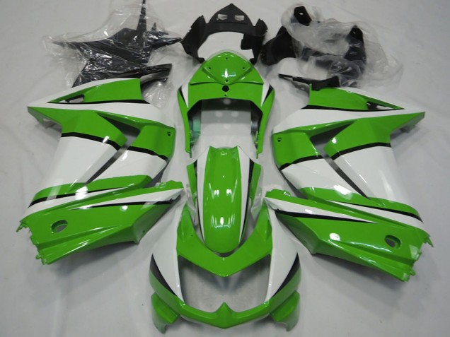 Preisgünstige Kawasaki Ninja 250 Motorrad Verkleidung 2008-2012 - Weiss Grun Schwarz