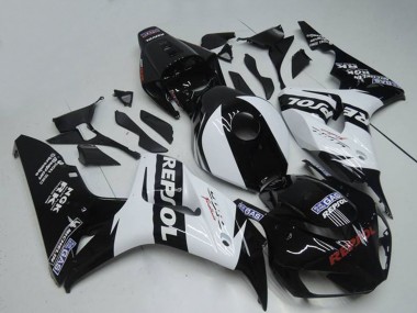 Preisgünstige Honda CBR1000RR Motorrad Verkleidung 2004-2005 - Weiss Glanzendes Schwarz Repsol