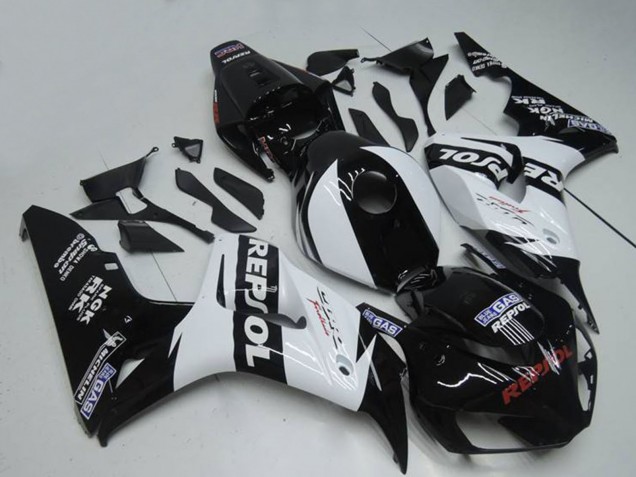 Preisgünstige Honda CBR1000RR Motorrad Verkleidung 2004-2005 - Weiss Glanzendes Schwarz Repsol