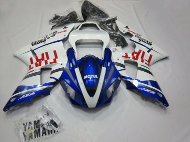 Preisgünstige Yamaha R1 Motorrad Verkleidung 2000-2001 - Weiss Blau Rot Fiat Motul