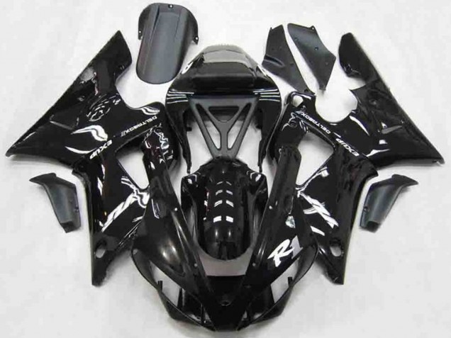 Preisgünstige Yamaha R1 Motorrad Verkleidung 2000-2001 - Glanzendes Schwarz Weiss