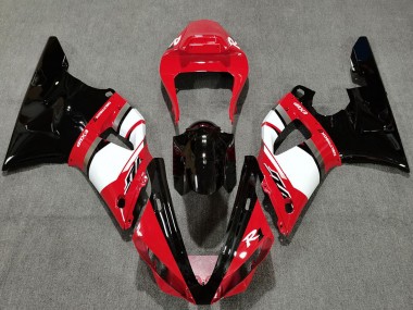 Preisgünstige Yamaha R1 Motorrad Verkleidung 2000-2001 - Rot Weiss Glanzendes Schwarz