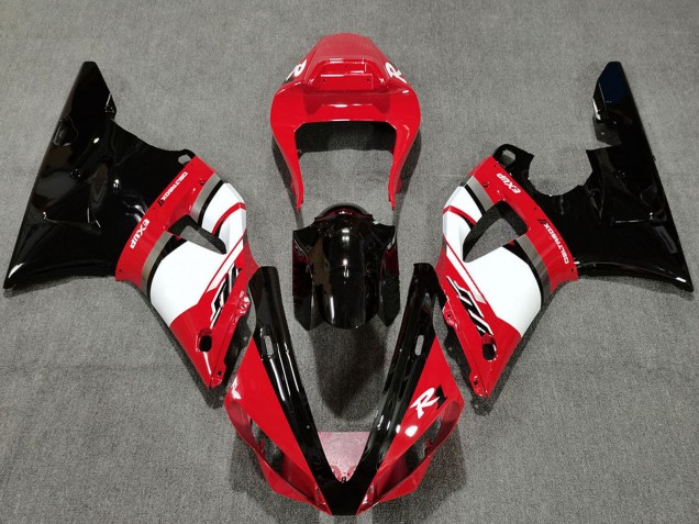 Preisgünstige Yamaha R1 Motorrad Verkleidung 2000-2001 - Rot Weiss Glanzendes Schwarz