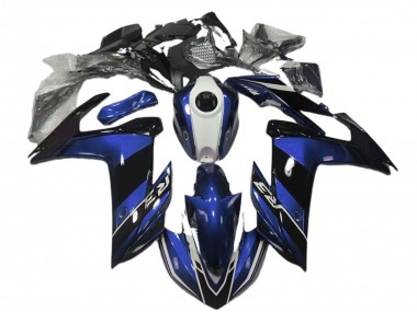 Preisgünstige Yamaha R3 Motorrad Verkleidung 2015-2018 - Blau Weiss Glanzendes Schwarz