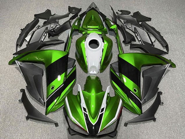 Preisgünstige Yamaha R3 Motorrad Verkleidung 2015-2018 - Grun Weiss Glanzendes Schwarz