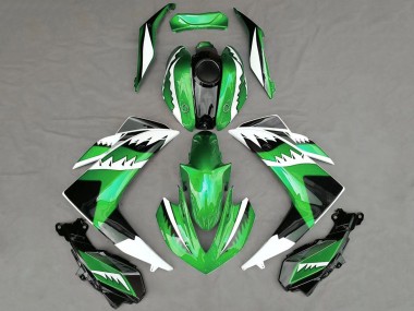 Preisgünstige Yamaha R3 Motorrad Verkleidung 2015-2018 - Grun Weiss Schwarz Hai