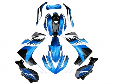 Preisgünstige Yamaha R3 Motorrad Verkleidung 2015-2018 - Blau Weiss Schwarz Hai