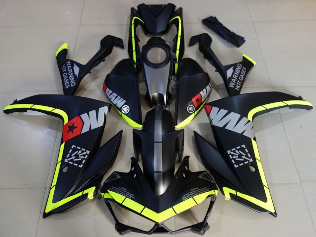 Preisgünstige Yamaha R3 Motorrad Verkleidung 2015-2018 - Gelb Grau Matt Schwarz Stern