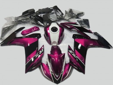Preisgünstige Yamaha R3 Motorrad Verkleidung Kit 2015-2018 - Lila Weiss Glanzendes Schwarz