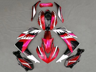 Preisgünstige Yamaha R3 Motorrad Verkleidung 2015-2018 - Rot Weiss Schwarz Hai