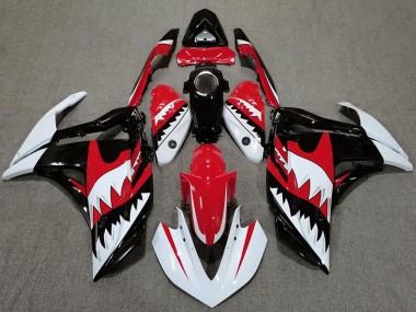 Preisgünstige Yamaha R3 Motorrad Verkleidung 2015-2018 - Weiss Rot Schwarz Hai