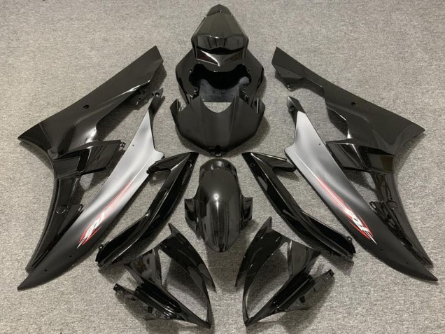 Preisgünstige Yamaha R6 Motorrad Verkleidung 2006-2007 - Glanzendes Schwarz Silber