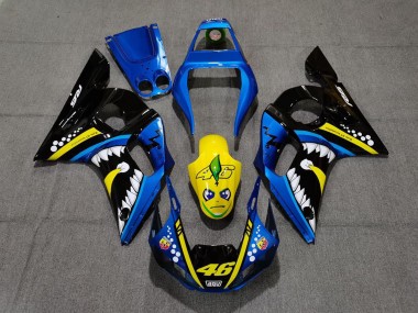 Preisgünstige Yamaha R6 Motorrad Verkleidung 1998-2002 - Blau Gelb Schwarz Hai 46