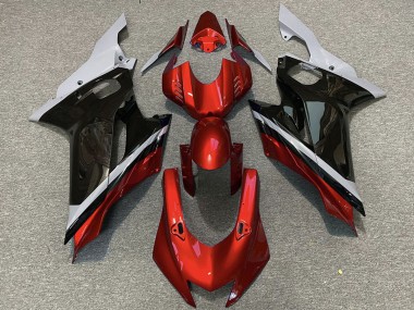 Preisgünstige Yamaha R6 Motorrad Verkleidung 2017-2023 - Grau Rot Glanzendes Schwarz