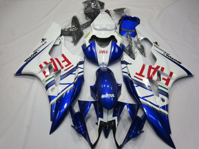 Preisgünstige Yamaha R6 Motorrad Verkleidung 2006-2007 - Weiss Blau Rot Fiat Motul Michelin
