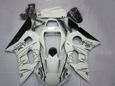 Preisgünstige Yamaha R6 Motorrad Verkleidung 1998-2002 - Weiss Schwarz Corona Motul