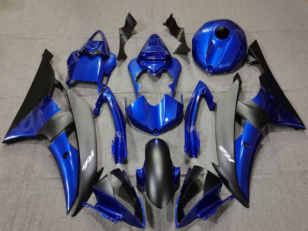 Preisgünstige Yamaha R6 Motorrad Verkleidung 2008-2016 - Blau Matt Schwarz Weiss Aufkleber