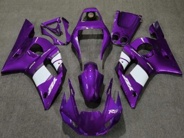 Preisgünstige Yamaha R6 Motorrad Verkleidung 1998-2002 - Dunkel Lila Weiss