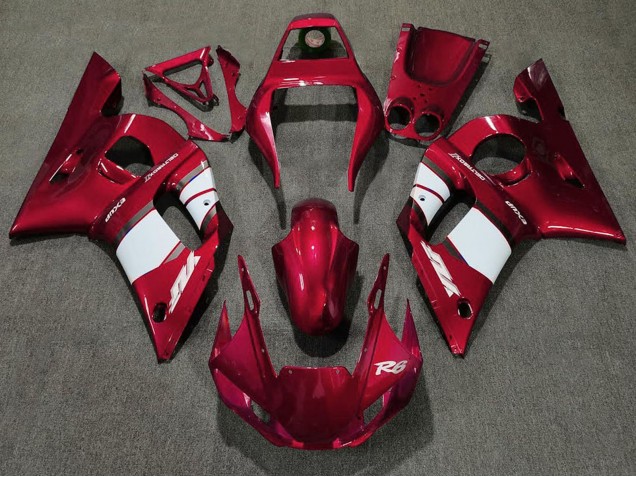 Preisgünstige Yamaha R6 Motorrad Verkleidung 1998-2002 - Rot Weiss