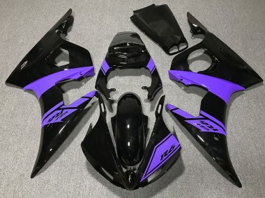 Preisgünstige Yamaha R6 Motorrad Verkleidung 2003-2004 - Glanzendes Schwarz Lila