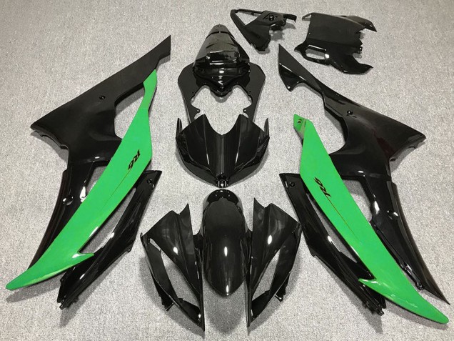 Preisgünstige Yamaha R6 Motorrad Verkleidung 2008-2016 - Grun Glanzendes Schwarz