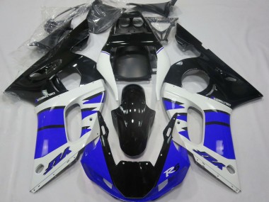 Preisgünstige Yamaha R6 Motorrad Verkleidung 1998-2002 - Weiss Blau Glanzendes Schwarz