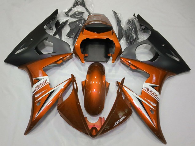 Preisgünstige Yamaha R6 Motorrad Verkleidung 2003-2004 - Orange Weiss Matt Schwarz