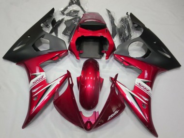 Preisgünstige Yamaha R6 Motorrad Verkleidung 2003-2004 - Rot Weiss Matt Schwarz