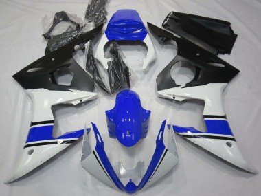 Preisgünstige Yamaha R6 Motorrad Verkleidung 2003-2004 - Weiss Blau Matt Schwarz