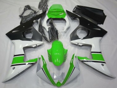 Preisgünstige Yamaha R6 Motorrad Verkleidung 2003-2004 - Weiss Grun Matt Schwarz