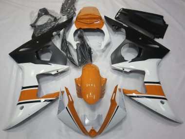 Preisgünstige Yamaha R6 Motorrad Verkleidung 2003-2004 - Weiss Orange Matt Schwarz