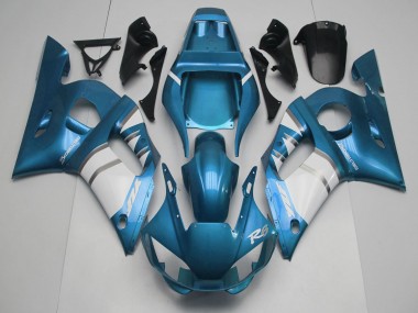 Preisgünstige Yamaha R6 Motorrad Verkleidung 1998-2002 - Blau Weiss Silber