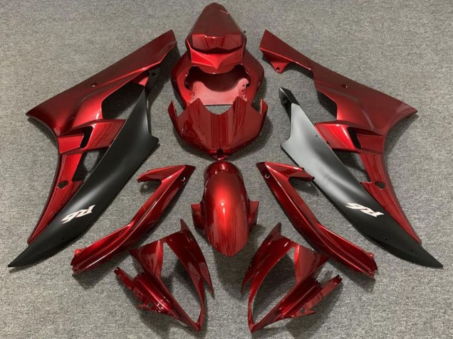Preisgünstige Yamaha R6 Motorrad Verkleidung 2006-2007 - Rot Matt Schwarz