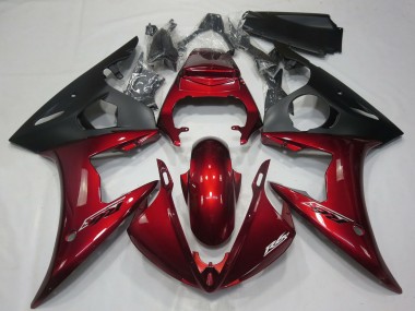 Preisgünstige Yamaha R6 Motorrad Verkleidung 2005 - Dunkel Rot Matt Schwarz