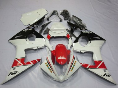 Preisgünstige Yamaha R6 Motorrad Verkleidung 2005 - Weiss Rot Glanzendes Schwarz Motul
