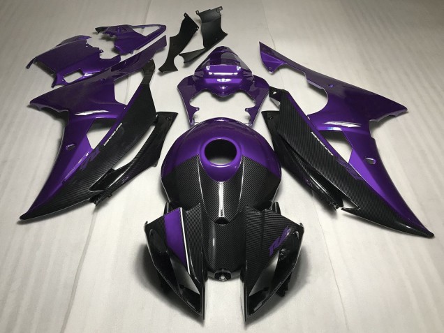 Preisgünstige Yamaha R6 Motorrad Verkleidung 2008-2016 - Lila Carbonfaser Stil