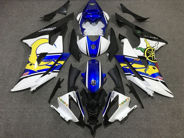 Preisgünstige Yamaha R6 Motorrad Verkleidung 2008-2016 - Weiss Blau Schwarz Gelb