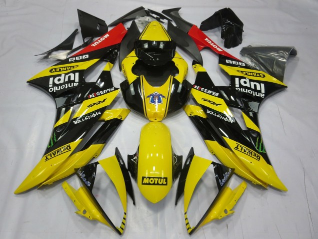 Preisgünstige Yamaha R6 Motorrad Verkleidung 2006-2007 - Gelb Schwarz Rot Motul Monster