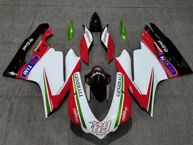 Preisgünstige Ducati 959 1299 Motorrad Verkleidung 2015-2020 - Weiss Rot Grun Glanzendes Schwarz Generali Tim 69